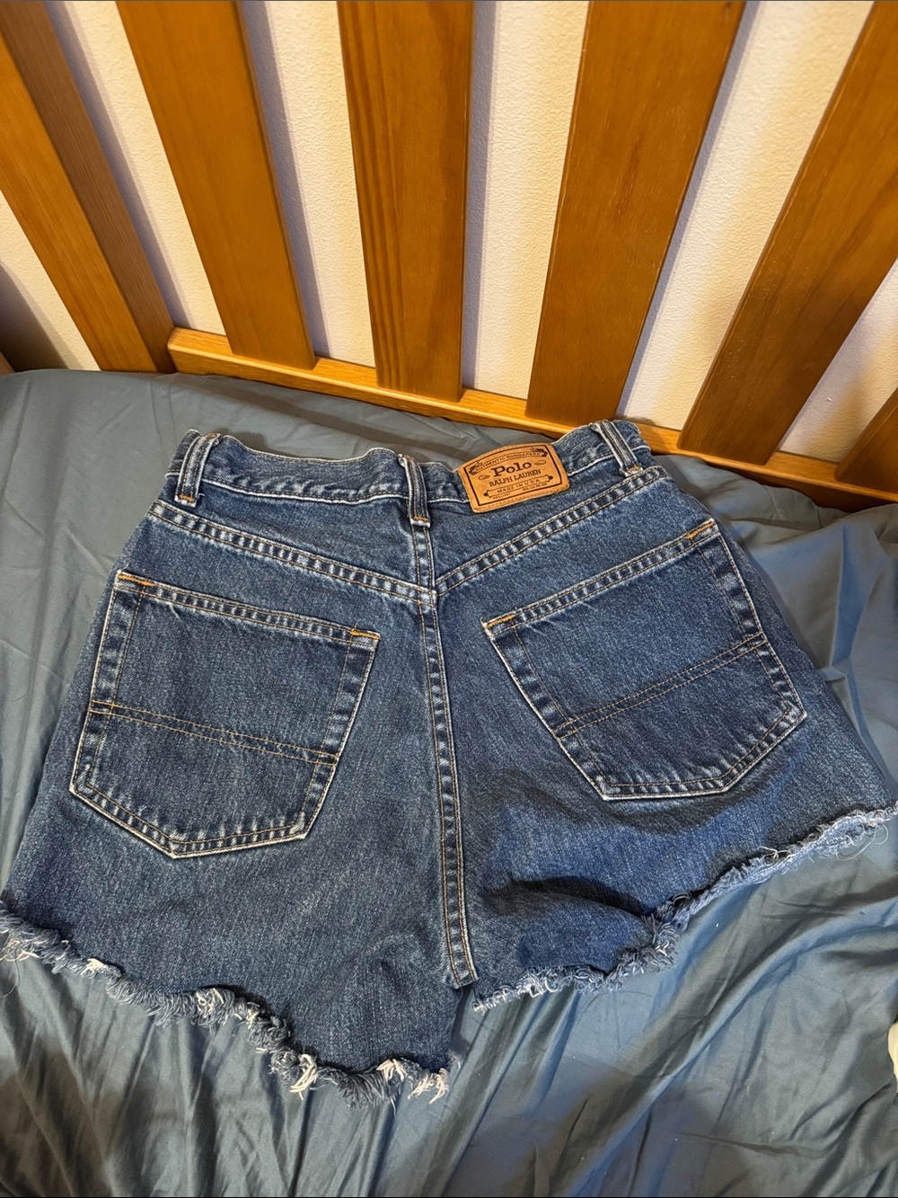 Polo by Ralph Lauren Dark Blue Denim Cutoff High-Rise Shorts